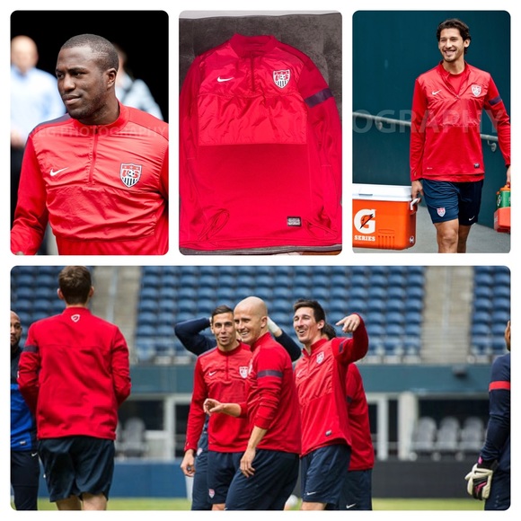 NIKE USA MENS SOCCER NATIONAL TEAM 2013 PLAYER ISSUED MIDLAYER PULLOVER LARGE